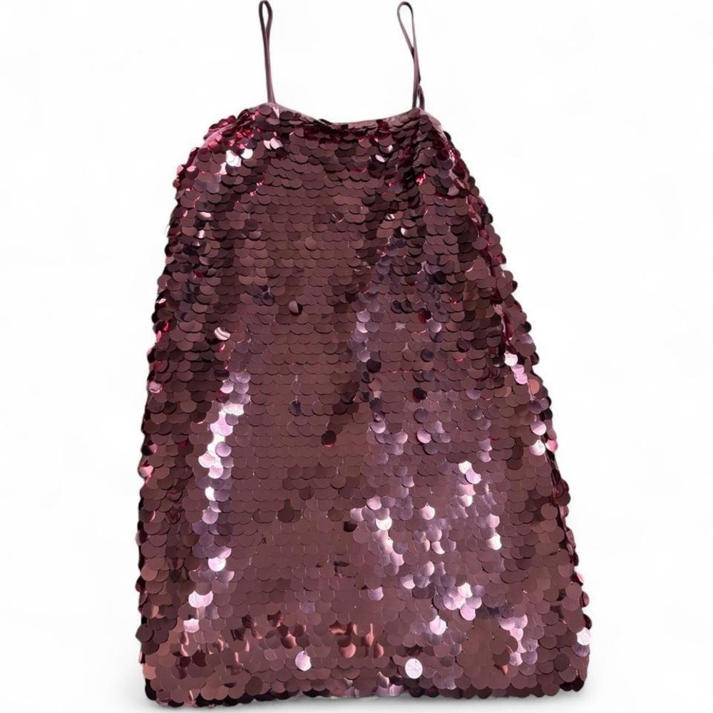 Pink Sequin Mini Dress